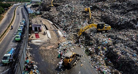 BMC dumping near Sainik school (Photo | Debadatta Mallick, EPS)