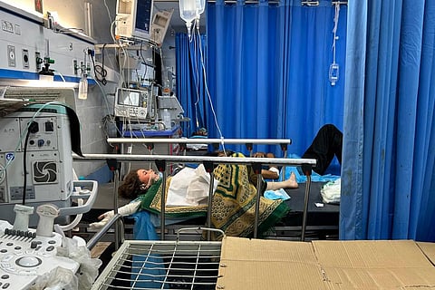Patients receive treatment at Al-Shifa Hospital in Gaza City on November 10, 2023, amid ongoing battles between Israeli forces and Hamas. (Photo | AFP)