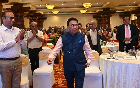 Former Indian cicketer Sunil Gavaskar at a charity programme hosted by  Rotary Club of Bangalore  in Bengaluru on Saturday. (Photo |  Shashidhar Byrappa)