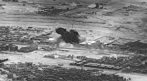 FILE - This image from a video provided by the Department of Defense shows a Nov. 8, 2023, airstrike on a weapons warehouse. centre, in eastern Syria. (Photo | AP)
