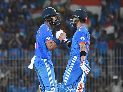 Indian batters during the ICC Men's Cricket World Cup match between India and Australia. (Photo | Ashwin Prasath)