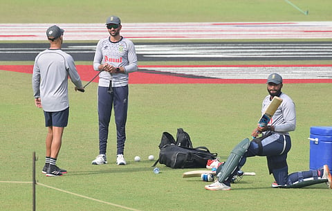 South Africa players during a practice session on Wednesday | Bibhash Lodh