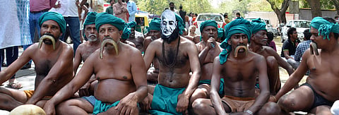 File photo: Tamil Nadu farmers protesting | EPS