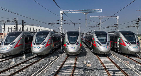 Trains of the Delhi-Meerut Regional Rapid Transit System.(Photo | PTI)