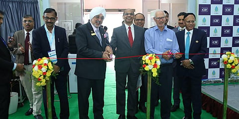 Gurmit Singh Arora, Chairman of Indian Green Building Council with others at a three-day annual flagship conference — Green Building Congress 2023 — hosted by CII’s IGBC and the state government.