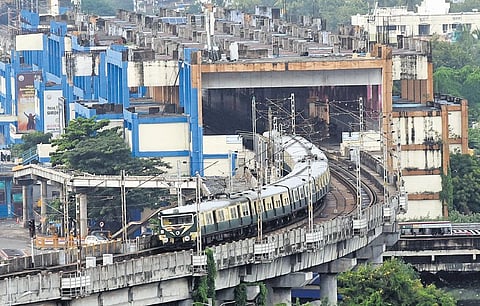 An MRTS train spotted near Thiruvanmiyur 