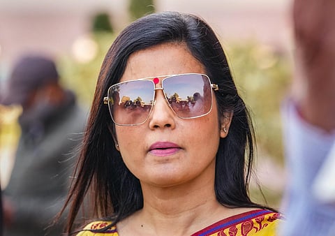 TMC MP Mahua Moitra at Parliament House complex, in New Delhi. (Photo |PTI)