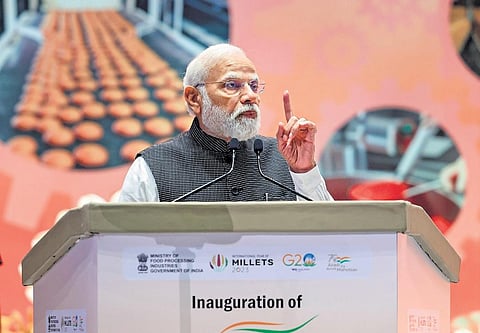 PM  Modi at the World Food India 2023 event in New Delhi on Friday | pti