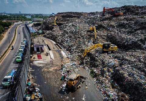 BMC dumping near Sainik school (Photo | Debadatta Mallick, EPS)