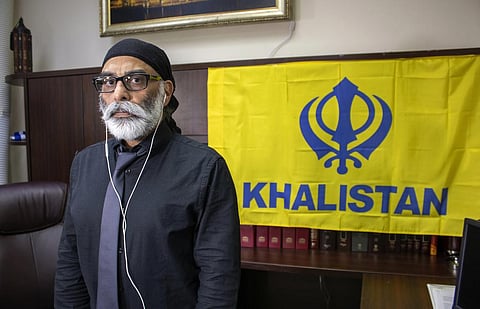 FILE - Sikh separatist leader and designated terrorist Gurpatwant Singh Pannun is pictured in his office in New York. (Photo | AP)