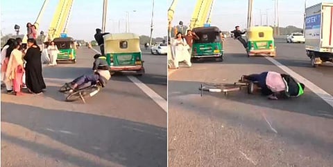 The video was widely shared on social media. ( Photo | Screengrab)