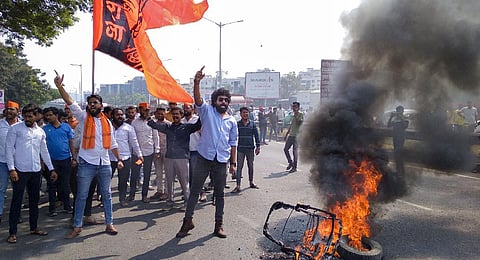 Maratha activists during a protest over their demands for reservations (File Photo | PTI)