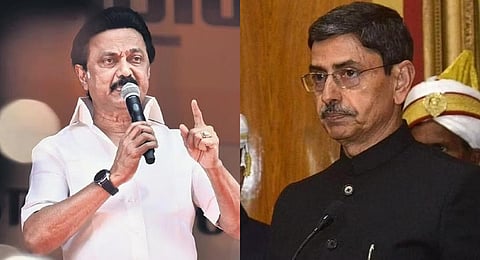 Tamil Nadu Chief Minister M K Stalin and the Governor of Tamil Nadu, R N Ravi. 