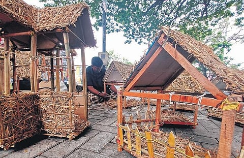 Crib sets kept for display at a store near Vazhuthacaud