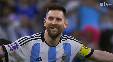 YouTube screengrab from the trailer of the upcoming documentary series Messi’s World Cup: The Rise of a Legend, focusing on the iconic footballer Lionel Messi.