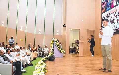 5T and Nabin Odisha chairperson VK Pandian addressing BJD leaders | Express