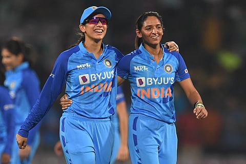 A file photo of India's skipper Harmanpreet Kaur and opening batter Smriti Mandhana. (Photo | AFP)
