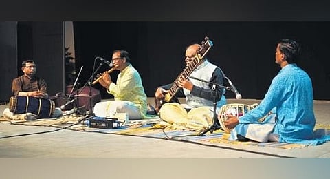 L-R: K Raja Gopala Charya, K Uma Venkateshwarlu, Sri Nanda Kumar and A Anjaneyulu