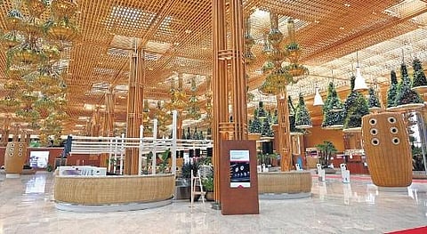 The interiors of the swanky Terminal 2 of the Kempegowda International Airport. (Photo| Nagaraja Gadekal)