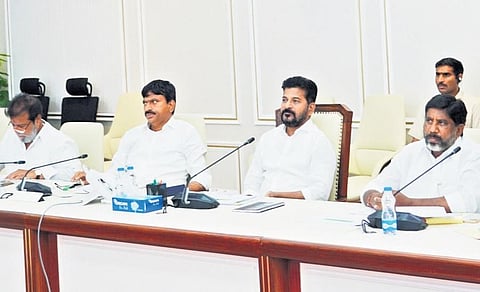Telangana CM Revanth Reddy holds a review in the Secretariat. (File Photo | EPS)