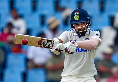 India's batter KL Rahul plays a shot during the first innings of the Test cricket match between India and South Africa, at SuperSport Park Stadium, in Centurion, Tuesday, Dec. 26, 2023. (Photo | PTI)