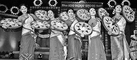 Artistes performing Bihu dance on the closing day of Sambalpur Lok Mahotsav.(File Photo | Express)