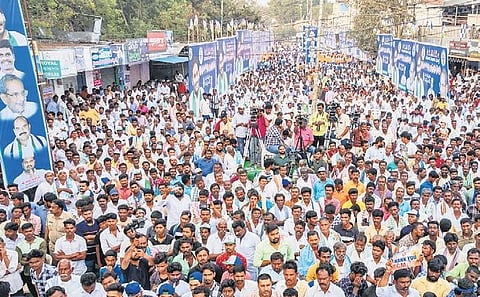 YSRC's Samajika Sadhikara Yatra. (Photo | Eps)