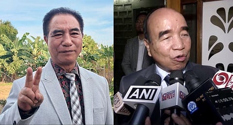 (L) Zoram People’s Movement chief and party's CM candidate Lalduhoma; (R) Mizo National Front leader and outgoing CM Zoramthanga. (Photos | PTI)