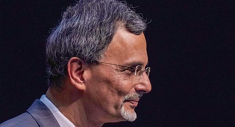 Chief Economic Advisor V. Anantha Nageswaran speaks after presenting the Economic Survey 2022-23 during a press conference, in New Delhi, Tuesday, Jan. 31, 2023. (PTI)