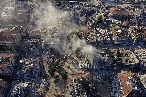 Destroyed buildings are seen from above in Antakya, southeastern Turkey, Thursday, Feb. 9, 2023. (Photo | AP)