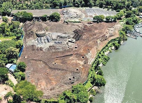 The waste dump site at Kureepuzha in Kollam after it was cleared