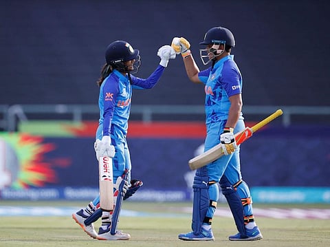 India's Jemimah Rodrigues and Richa Ghosh. (Photo | AFP)