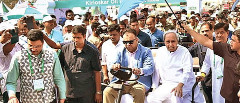 Chief Minister Naveen Patnaik going round the state-level agriculture fair Krushi Odisha - 2023 at Baramunda ground in Bhubaneswar | Shamim Qureshy