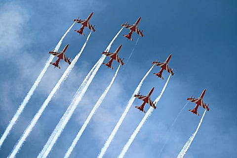 The 14th edition of the biennial Aero India 2023 which was held at Air Force Station, Yelahanka, concluded on February 17. The event witnessed the forging of several major agreements and an overwhelming response with over 6.5 lakh visitors. In the image, 