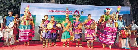 A Ravikarthikeyan, social worker and organizer of Marutham folk art festival; Express