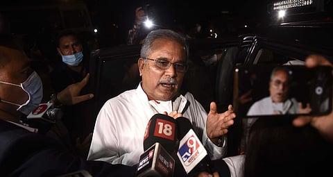Chhattisgarh Chief Minister Bhupesh Baghel during a press conference. (File Photo | Parveen Negi, EPS)