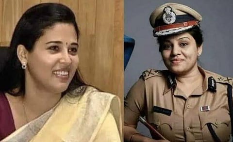 IAS officer Rohini Sindhuri and IPS officer Roopa Moudgil. (File photo | Facebook)