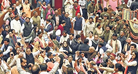 File photo of ruckus in the MCD House involving AAP & BJP leaders.