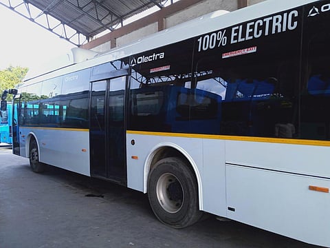 Representational image of Olectra Greentech Limited's electric bus  (File Photo | Express)