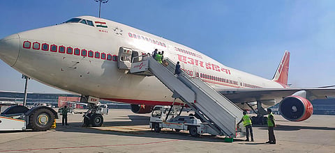 A file photo of Air India's B747 aircraft at the IGI Airport in New Delhi. (Photo | PTI)