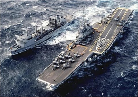 The six-decade-old warship, the Sao Paulo, would be scuttled, after trying in vain to find a port willing to welcome it. (Photo | AFP)