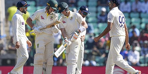 Australian batsmen Marnus Labuschagne and Steven Smith during the 1st test cricket match between India and Australia, at Vidharba Cricket Association Stadium in Nagpur | PTI