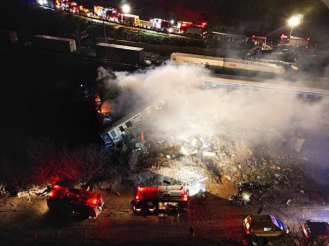 Greek media are calling the crash the 'worst train accident that Greece has ever known'. About 150 firefighters and 40 ambulances were mobilised for the response. Cranes and mechanical personnel were