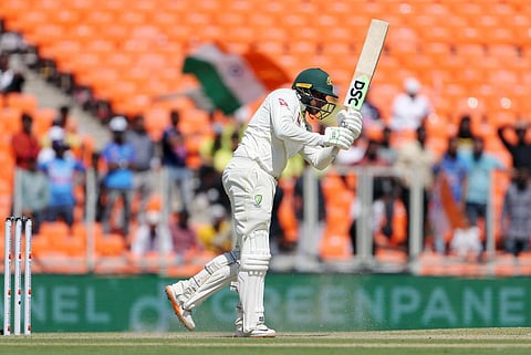 Australia's Usman Khawaja plays a shot during the Day 1 of the 4th Test Match between Australia and India, in Ahmedabad on Thursday. (Photo | ANI)