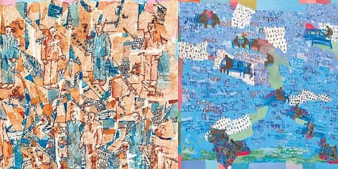 An untitled work (L) 'When We Meet' (R)