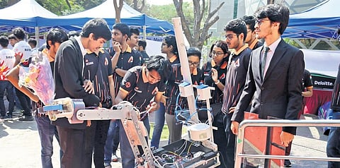 Team Anveshak exhibiting the ‘Mars Rover’ at the CFI Open House 2023 at  IIT-Madras in Chennai on Sunday | Express