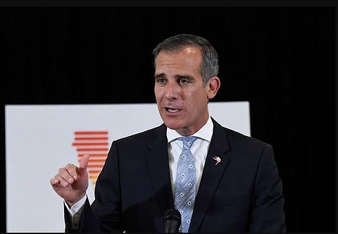 Former Los Angeles mayor Eric Garcetti. (File Photo | AFP)