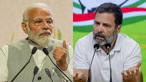 A collage of Prime Minister Narendra Modi and Congress leader Rahul Gandhi.