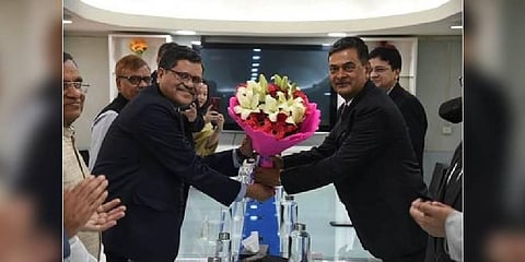 Shri R.K. Singh, Union Minister for Power and NRE  administered the Oath of Office and Secrecy to Shri Jishnu Barua, Chairperson, Central Electricity Regulatory Commission (CERC). (Photo  | Website)
