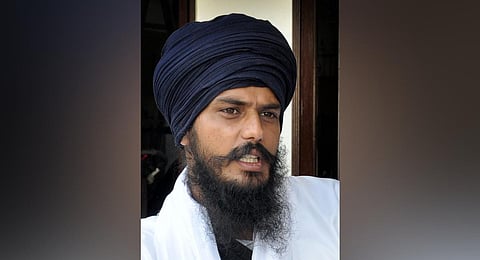 A file photo of Pro-Khalistani activist and chief of Waris Punjab De, Amritpal Singh. (Photo | PTI)